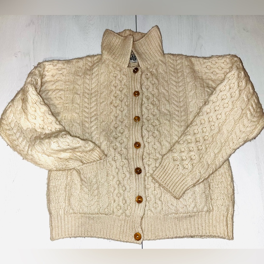 Vintage John Molloy Thick Cozy Cream Cable Knit Sweater